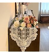 Lace Table Runner Exquisite Embroidery Floral,UWWGKK Table Runners with Tassel Retro French Count...