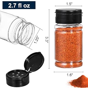 Small Plastic Spice Bottles with Shaker Lids