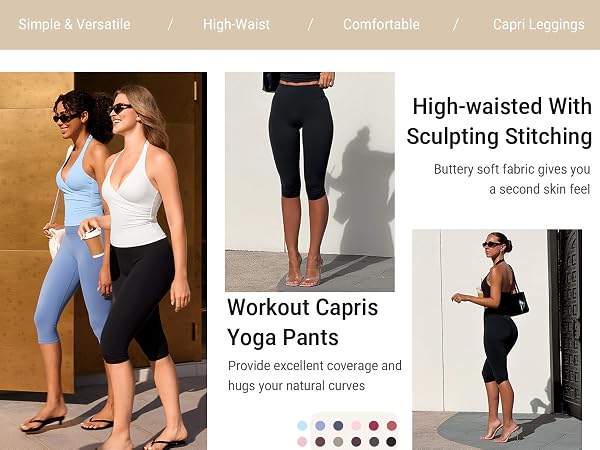 Womens Workout Capri Leggings