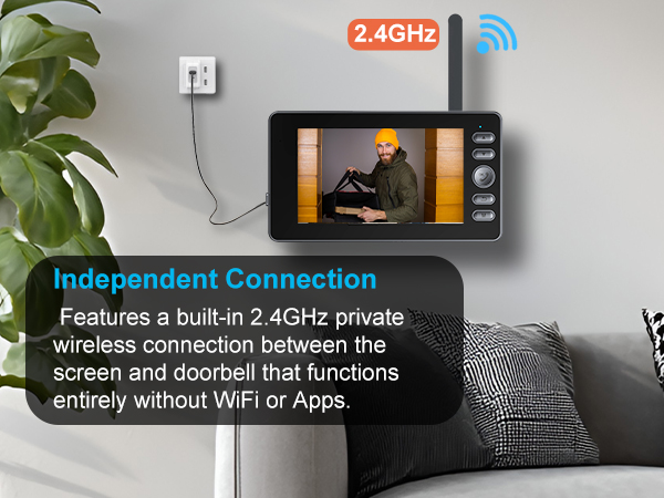 visiophon ring no wifi exterior waterproof gate Door Chime Screen Interior Videophone Audio