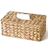 Rectangle Wicker Tissue Box Cover Fits 120-Count (3-Ply) / 160-Count (2-Ply) Boxes, Natural Ratta...
