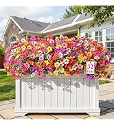 Alupssuc 32 Bundles Artificial Flowers for Outdoors Decoration, UV Resistant Silk Faux Daisy Flor...