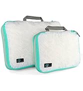 Travel Compression Packing Cubes - 2 Piece Luggage & Suitcase Organizer Bags - Large & Small Trav...