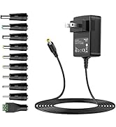 Basicvolt Universal 12V 1A AC Adapter 12Volts 1000mA DC Power Supply for LED Strip Light, BT Spea...