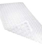 Linoows Non-Slip Bathtub and Shower Mats, Power Grip Bath Mat 35 x 16.3 Inch with Suction Cups an...
