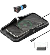 Wireless Car Charger Pad, REESTECQI Large Wireless Charging Pad for Car Non Slip Car Phone Holder...