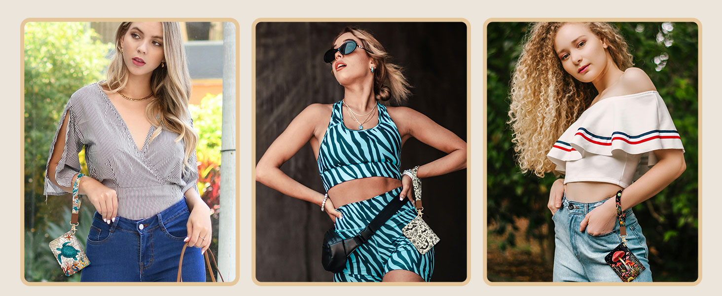 Small RFID Blocking Wallet with Wristlet