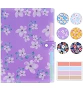 Flower Series Expanding File Folder, Vintage Floral Elegant Funky Cute Retro Document Organizer f...
