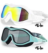 Keary 2 Pack Swim goggles for Adult Youth with Soft Silicone Gasket, Anti-fog UV Protection No Le...