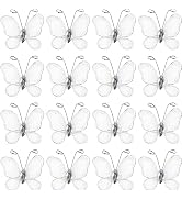 Toddmomy Mesh Glitter Butterfly 100Pcs Sheer Mesh Glitter Butterflies, Mesh Wire Glitter Butterfl...