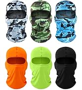 SATINIOR 6 Pcs Ski Mask Cover Balaclava Full Face Mask Summer Face Cover UV Windproof Balaclava f...