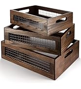 NAGAWOOD Wooden Nesting Countertop Baskets Set of 3 for Kitchen, Bathroom, Pantry,Wooden storage ...