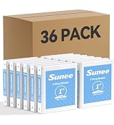 SUNEE White Binders 1 Inch 36 Pack Bulk, Clear View 3 Ring Binders PVC-Free (Fit 8.5x11 Inches) f...