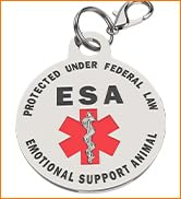 SERVICE DOG TAG Double Sided with Red Medical Alert Symbol