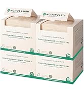 MOTHER EARTH Bamboo Face Towels XL - Hypoallergenic and Disposable Face Wipes | Dry Makeup Remove...