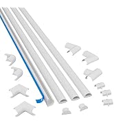 D-Line 13.12ft Cord Hider Kit, Patented Cable Cover, Hide Wires on Wall, Channel for TV Mount Cor...