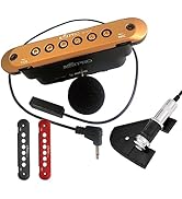 JUSTORO Pickup for Acoustic Guitar, Triple-System and Dual-Coil Active Acoustic Guitar Pickup, Ma...