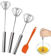 3Pcs Egg Whisk Hand Push Rotary Whisks,Semi Automatic Mixer Stirrer for Making Cream Hand Push Wh...