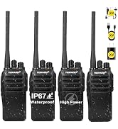 TIDRADIO 10W Heavy Duty Walkie Talkies IP67 Waterproof Two-Way Radios Long Range, Advanced Triple...