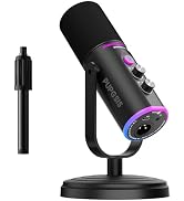 PUPGSIS Podcast Dynamic Microphone, XLR/USB Recording PC Microphones for Broadcast, Podcast, Reco...