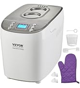 VEVOR Bread Maker, Dough Machine 15 Menus in 1, Non-Stick Ceramic Pan Automatic Breadmaker with N...