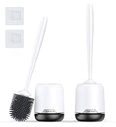 Lefree 2 Pack Silicone Toilet Bowl Brush and Holder Set with Ventilated Holder, Floor Standing & ...