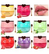 8 PCS Bee Lip Balm Honey Pot - Strawberry, Watermelon, Apple Lime, Cherry, Mint, Grapes & Peach F...