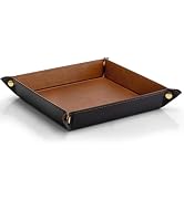 Valet Tray for Men Women, Nightstand Organizer Vanity Catchall Holder for Dresser Desk Storage Be...