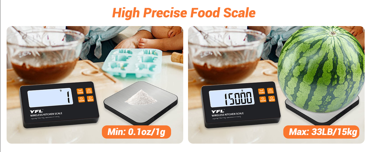 Wireless Kitchen Scale with Remote Display