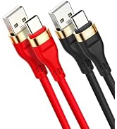 USB C Cable Fast Charging,USB A to Type C Long Cord (2Pack 10FT) TPE Rubber | SIIIUYF,Upgraded Ex...