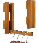 Wood Wall Mounted Clothes Drying Rack, 6 Inch Small Spaces Foldable Clothes Wall Hanging Racks, W...