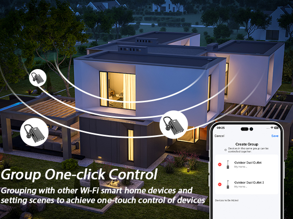 outdoor smart plug group control