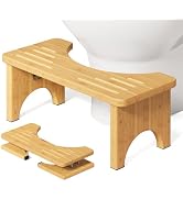 Squatting Potty for Adults Foldable, 7In Bamboo Toilet Stool Squat Adult and Kids, Wood Travel Po...