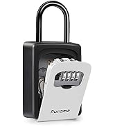 Puroma Key Lock Box Waterproof Combination Lockbox Portable Resettable Wall Mounted & Hanging Key...