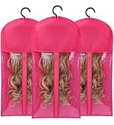 3PCS Hair Extension Storage Extension Holder Dust-proof Wig Storage for Multiple Wigs Bags Storag...