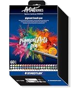 STAEDTLER Pigment Arts Multi Ink Brush Pen: 60 Colors, Fiber-Tip Pens With Brush Nib, Permanent, ...