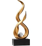 XYQXYQ Modern Abstract Art Table Decoration,Resin Gold Statue Modern Ornaments for Living Room Gr...