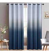 Yakamok Room Darkening Gradient Color Ombre Blackout Curtains for Bedroom Thickening Polyester Th...