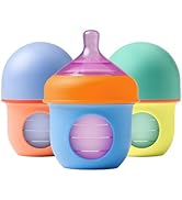 Boon Nursh Reusable Silicone Pouch Baby Bottles - Slow Flow Nipple - Silicone Baby Bottle Pouch a...