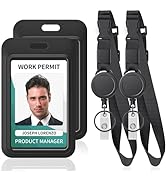 Uniclife 2 Pack Retractable Adjustable Lanyard Heavy Duty Neck Lanyard with Retractable Badge Ree...