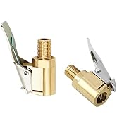 LDCRE Tire Air Chuck with Clip Adapter, Brass Locking Tire Inflator Nozzle Adapter Connect, No Le...