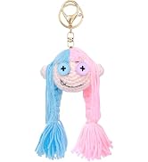 elephtree Cute Crochet Clown Girl Doll Keychain ,Quirky & Cool Backpack Charm, Handmade Bag & Car...