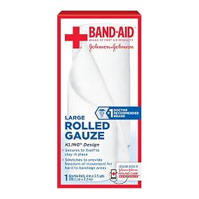 BAND-AID Brand of First Aid Products Rolled Gauze, 4 Inches by 2.5 Yards