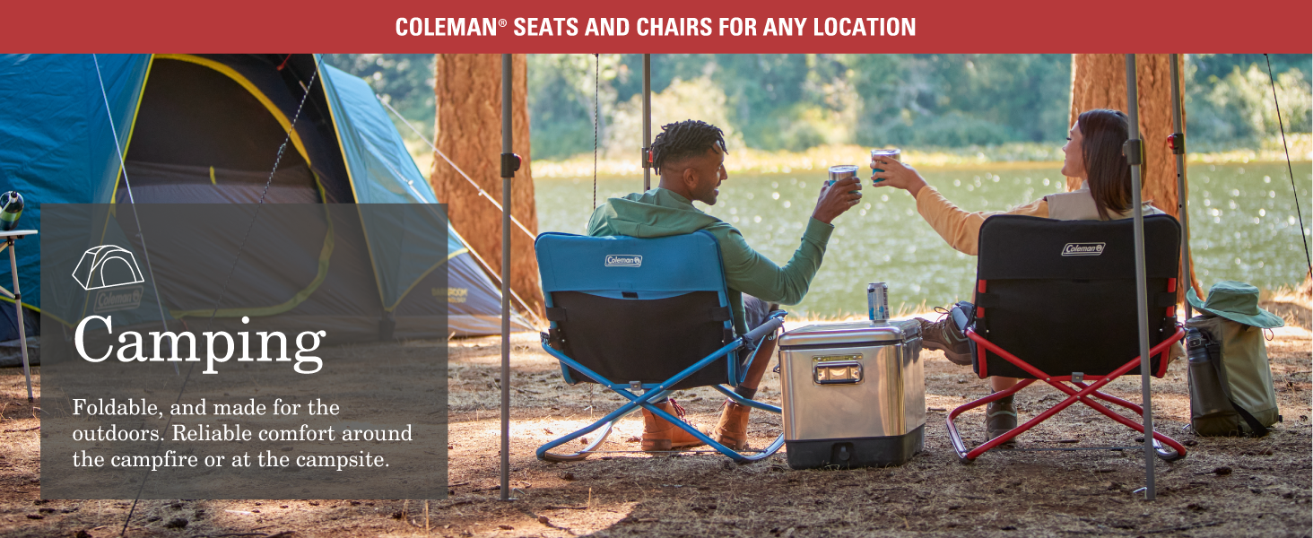 camping chair lawn coleman foldable outdoor nature weather comfortable campsite tent cheers cooler