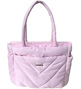 BAGNEER Puffer Tote Bag for Women, Lightweight Handbag with YKK Zipper Quilted Shoulder Laptop Ba...