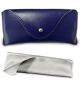 Portable Leather Glasses Case,Flexible Sunglasses Pouch Slim Case for Women Men Horizontal Eyegla...