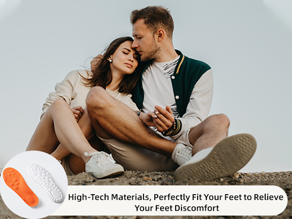 Steppers Insoles for Men Women - Arch Support, Massage Memory Foam, Breathable Inserts