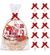 Extra Large Cellophane Bags 30x 40 Inches, 10 PCS Large Cellophane Wrap for Gift Baskets with 10P...