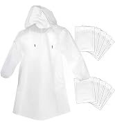 Cosowe Rain Ponchos Disposable for Adults Kids, Clear Raincoats with Hood