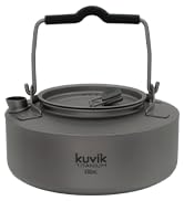 Kuvik Titanium Kettle 600ml (20.3 oz) - Ultralight and Compact Kettle for Backpacking, Camping, a...